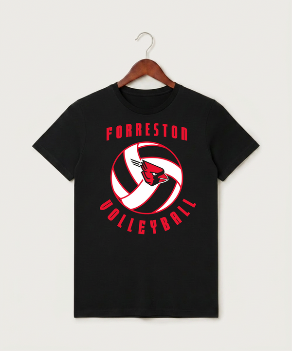 Forreston Volleyball - Black T-Shirt - Full Front