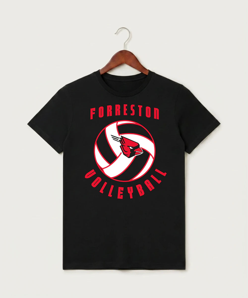 Forreston Volleyball - Black T-Shirt - Full Front