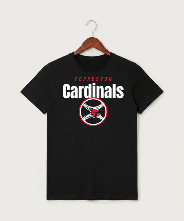 Forreston Baseball - Black T-Shirt - Full Front