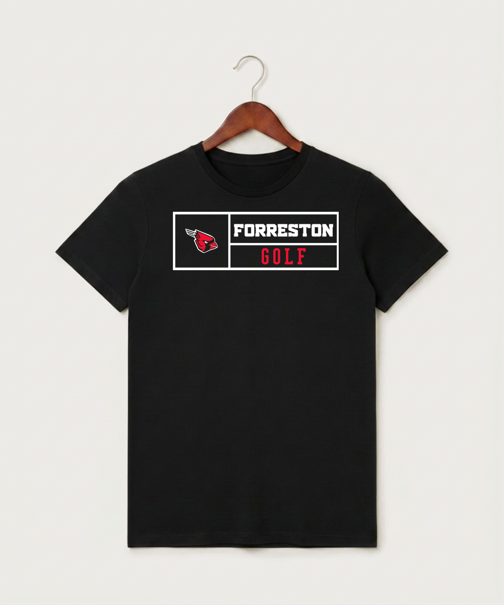 Forreston Golf - Black T-Shirt - Full Front
