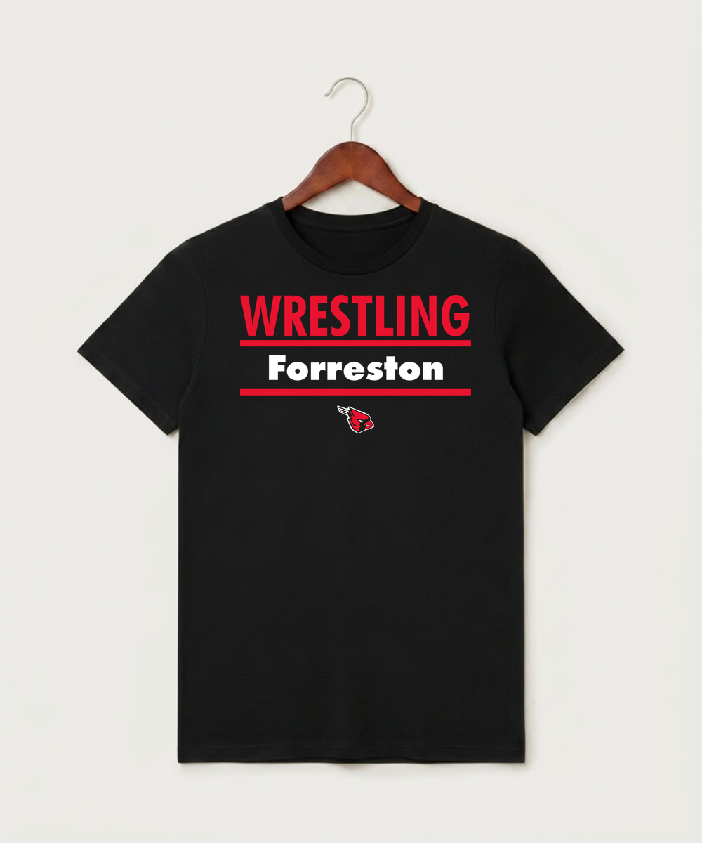 Forreston Wrestling - Black T-Shirt - Full Front