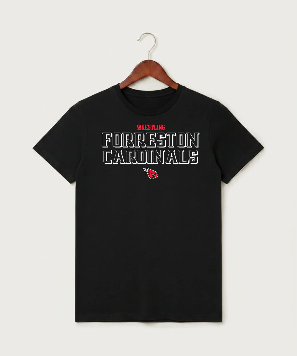 Forreston Wrestling - Black T-Shirt - Full Front