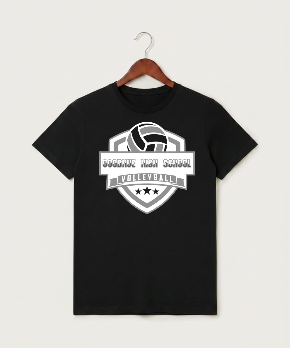 Goodhue High School Volleyball (Girls) - Black T-Shirt - Full Front