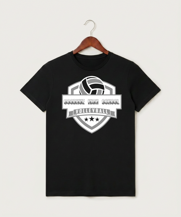 Goodhue High School Volleyball (Girls) - Black T-Shirt - Full Front
