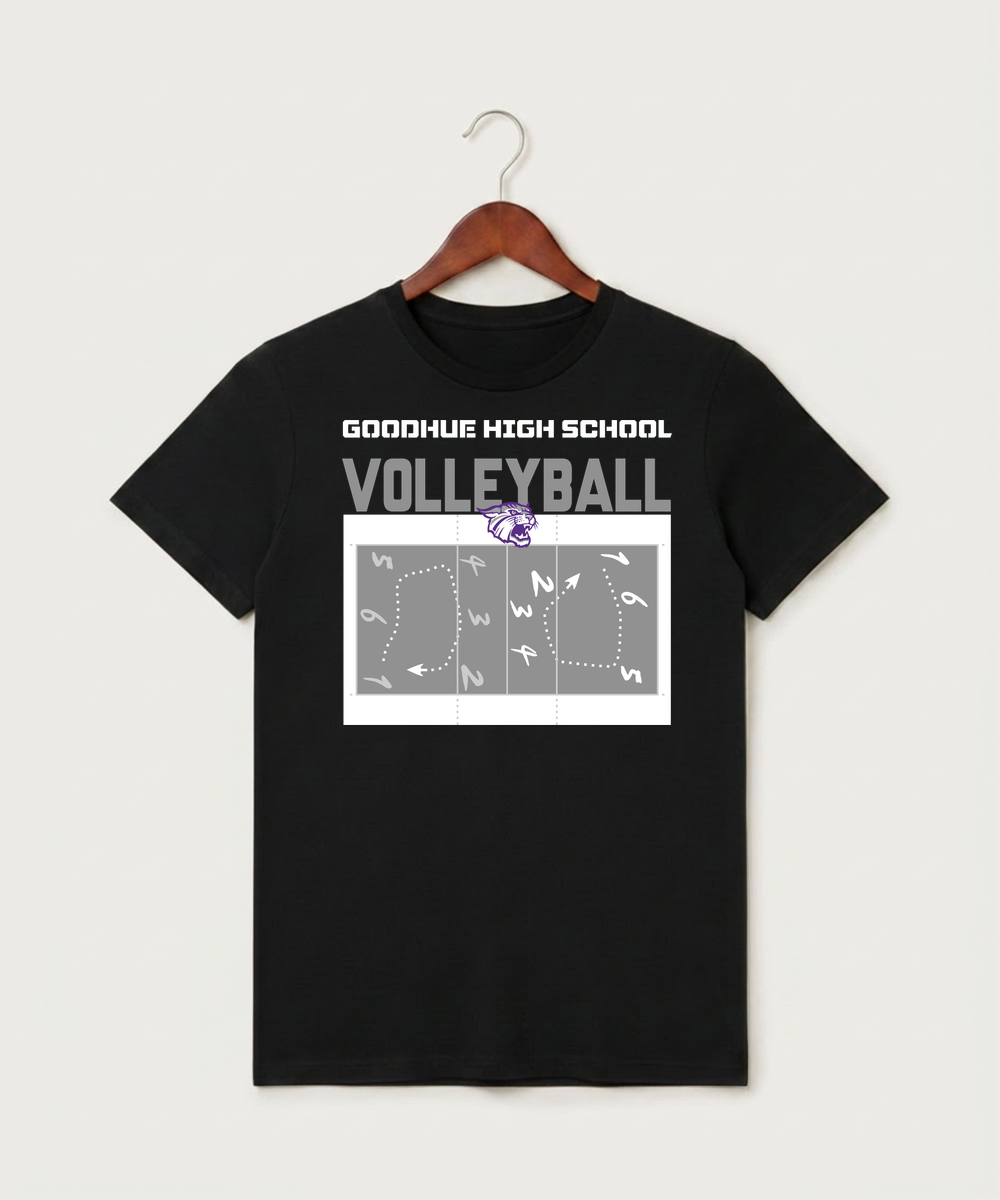 Goodhue High School Volleyball (Girls) - Black T-Shirt - Full Front