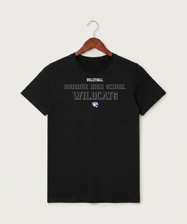 Goodhue High School Volleyball (Girls) - Black T-Shirt - Full Front