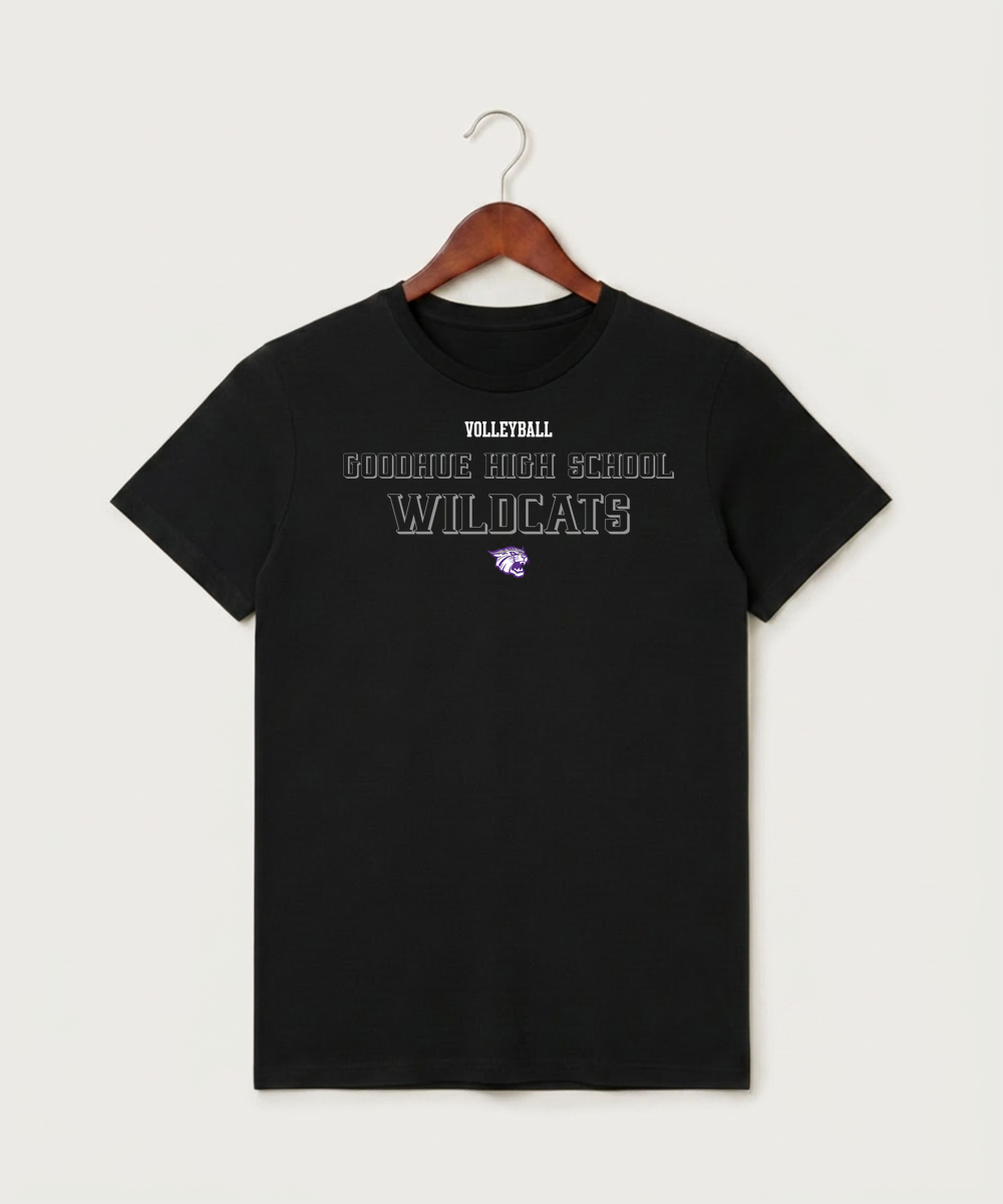 Goodhue High School Volleyball (Girls) - Black T-Shirt - Full Front