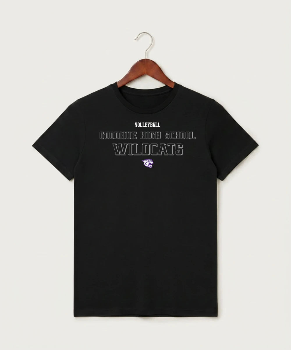 Goodhue High School Volleyball (Girls) - Black T-Shirt - Full Front