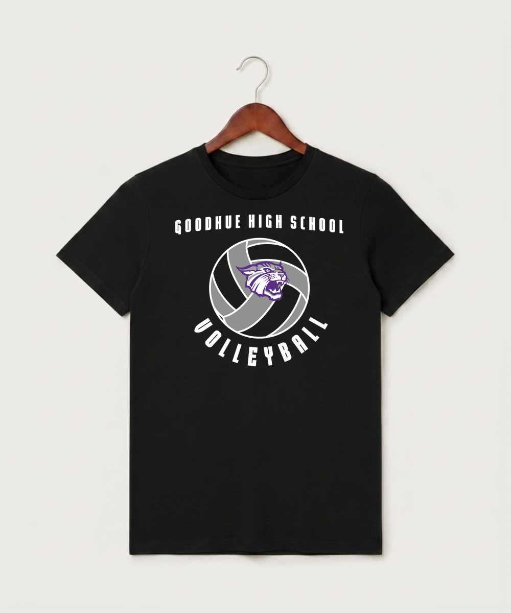 Goodhue High School Volleyball (Girls) - Black T-Shirt - Full Front