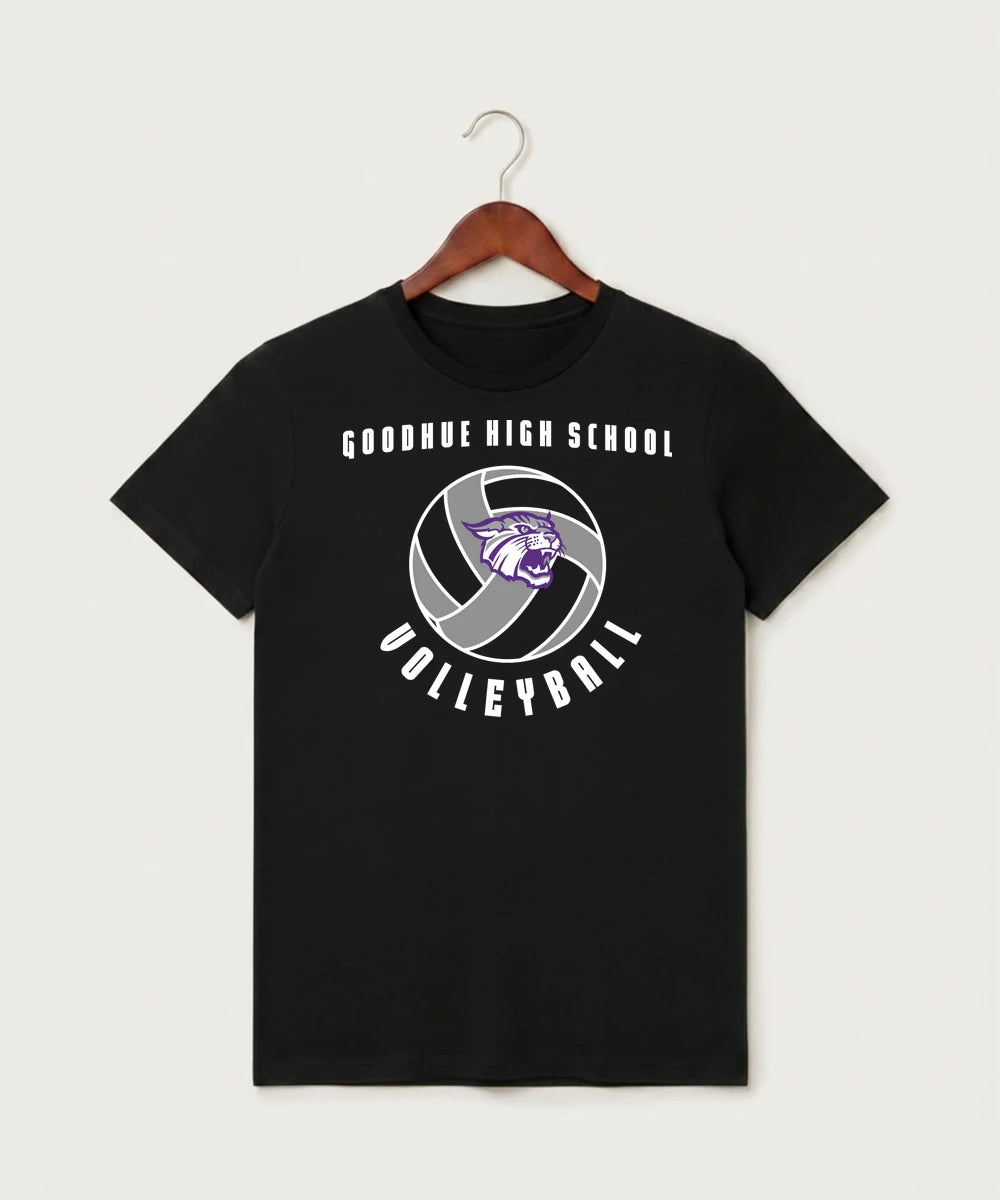 Goodhue High School Volleyball (Girls) - Black T-Shirt - Full Front