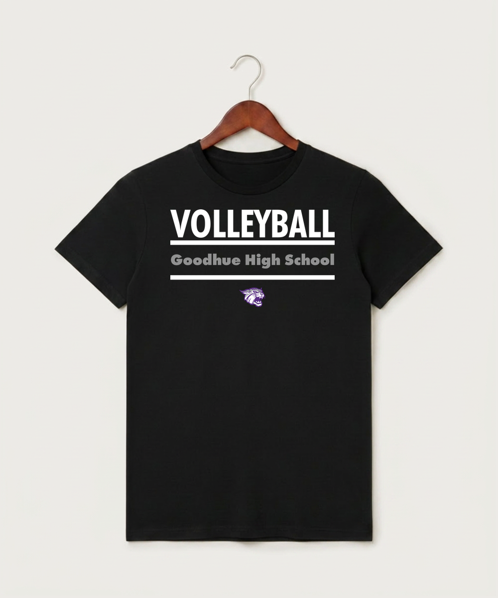 Goodhue High School Volleyball (Girls) - Black T-Shirt - Full Front