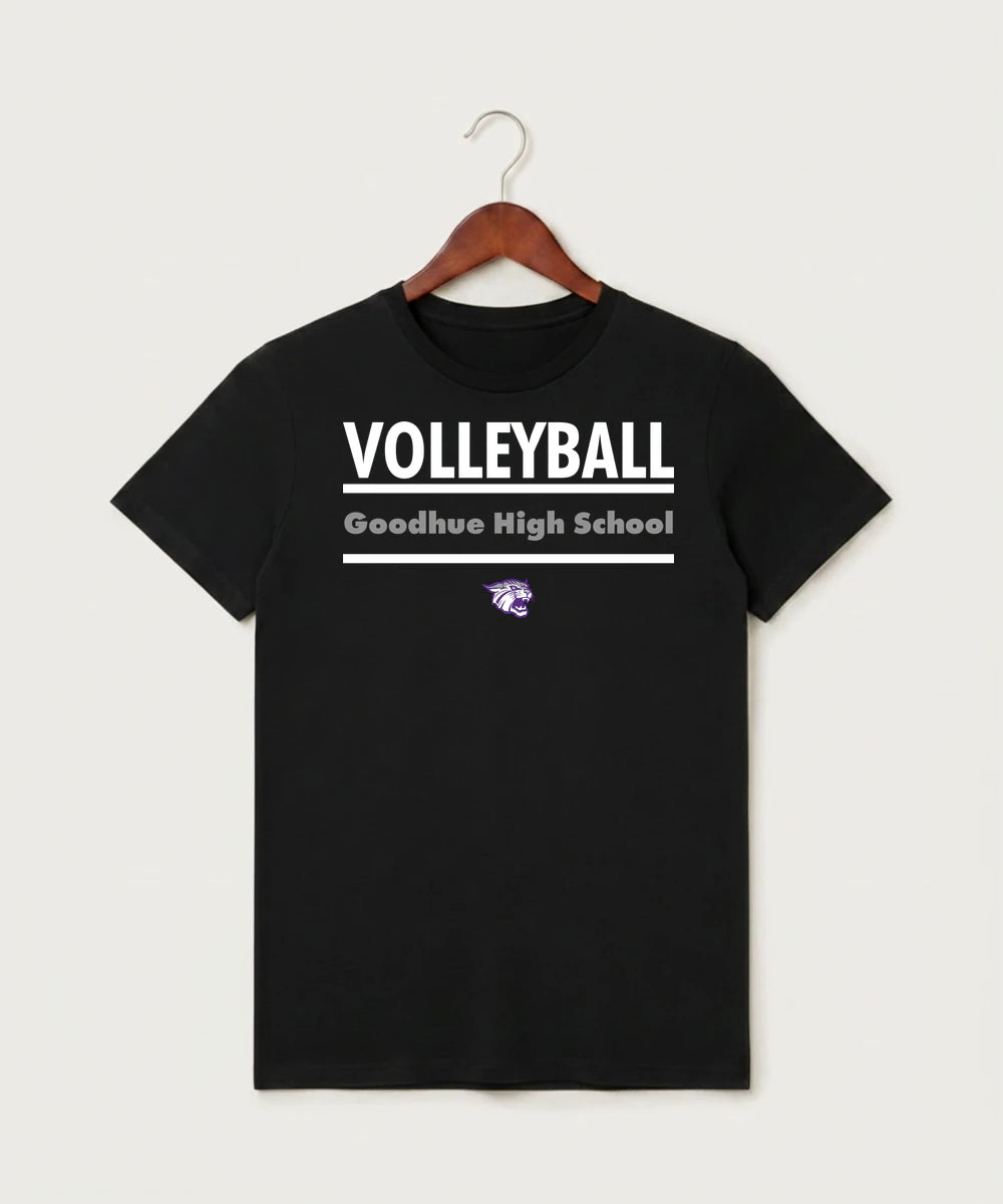 Goodhue High School Volleyball (Girls) - Black T-Shirt - Full Front