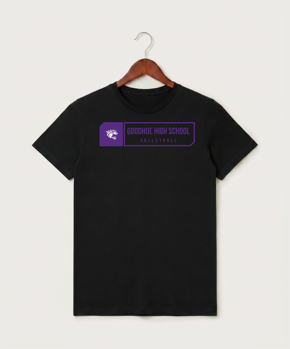 Goodhue High School Volleyball (Girls) - Black T-Shirt - Full Front