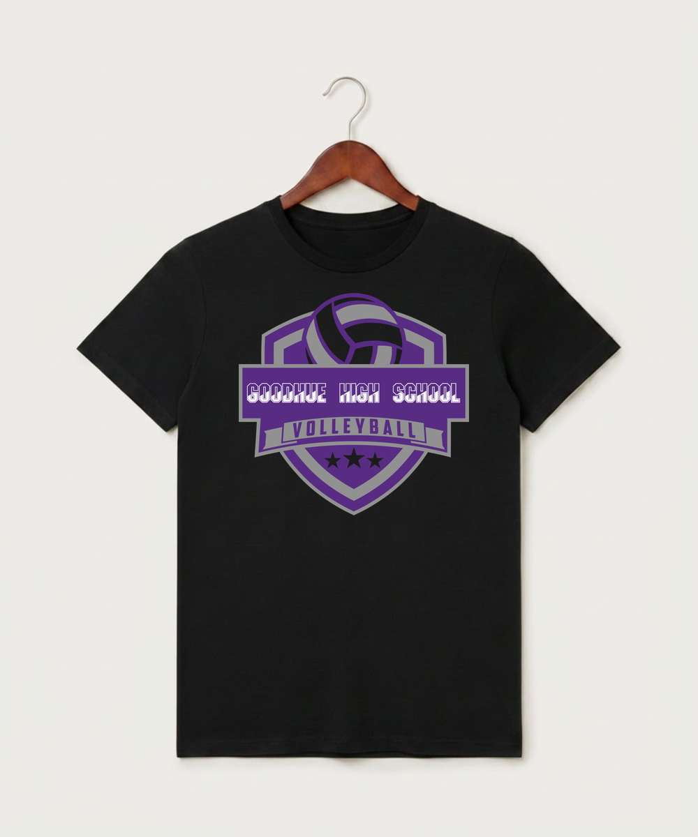 Goodhue High School Volleyball (Girls) - Black T-Shirt - Full Front