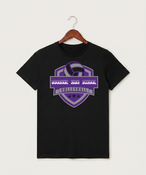 Goodhue High School Volleyball (Girls) - Black T-Shirt - Full Front