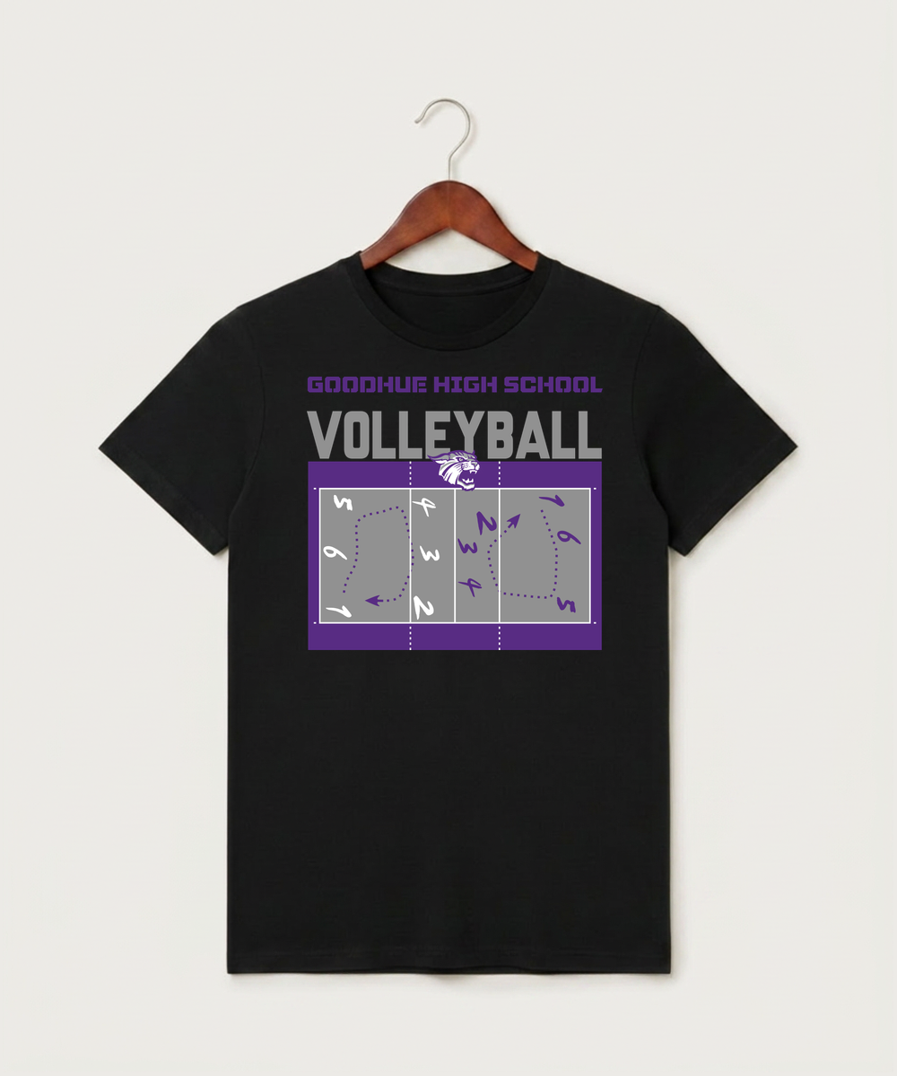 Goodhue High School Volleyball (Girls) - Black T-Shirt - Full Front