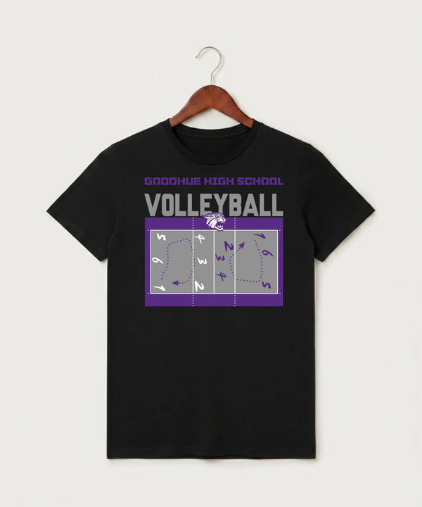 Goodhue High School Volleyball (Girls) - Black T-Shirt - Full Front