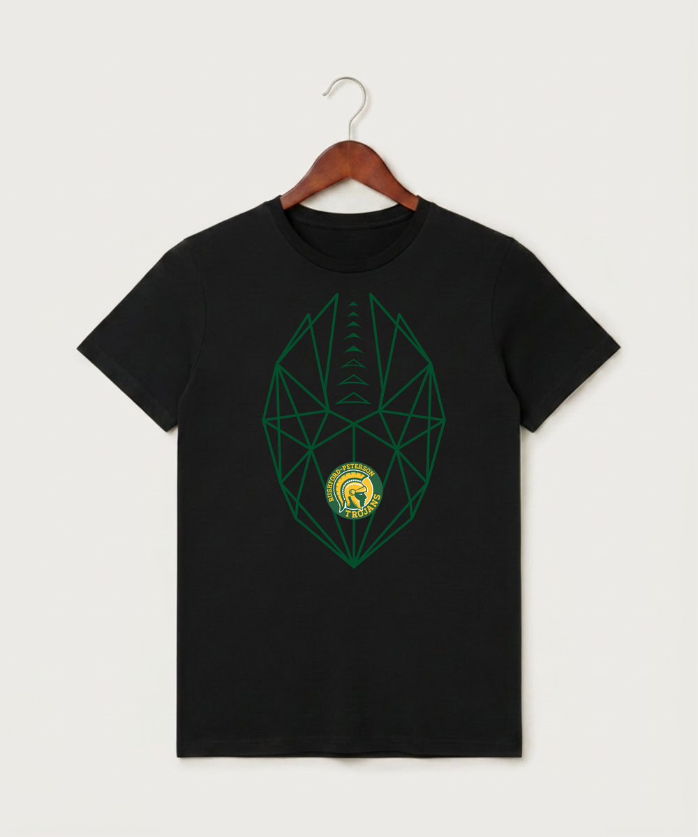 Rushford Peterson High School Football (Boys) - Black T-Shirt - Full Front