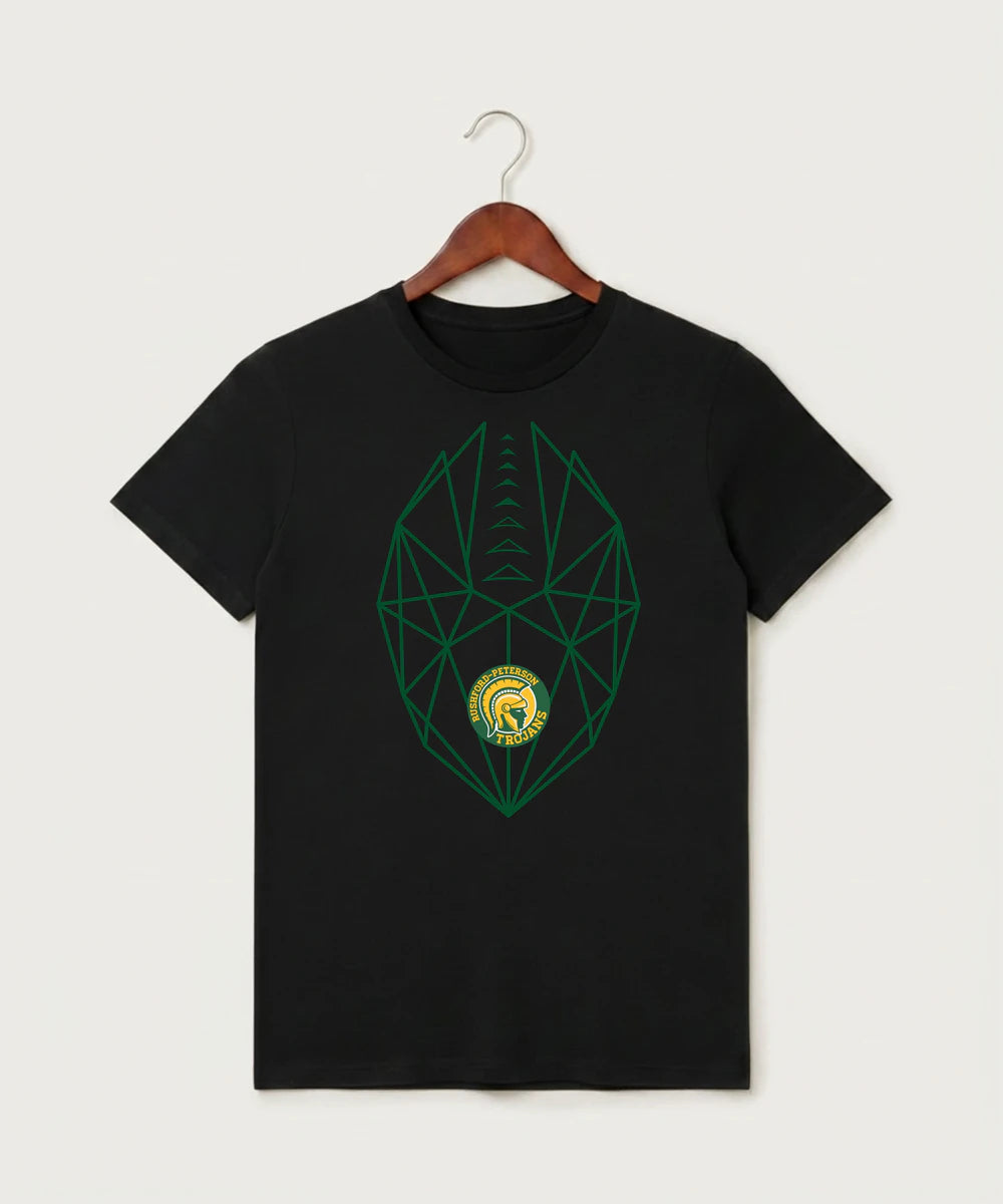 Rushford Peterson High School Football (Boys) - Black T-Shirt - Full Front