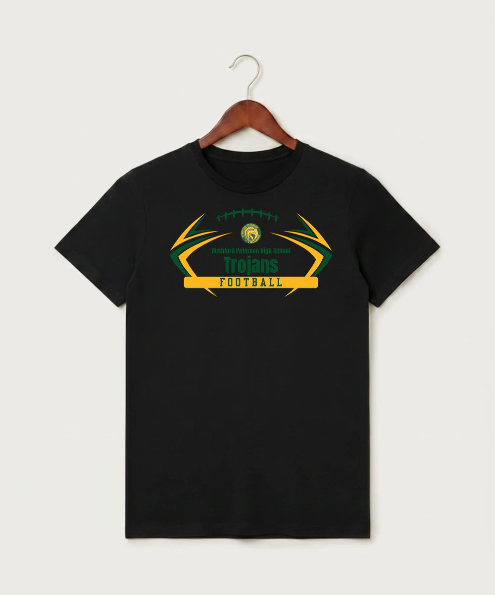 Rushford Peterson High School Football (Boys) - Black T-Shirt - Full Front