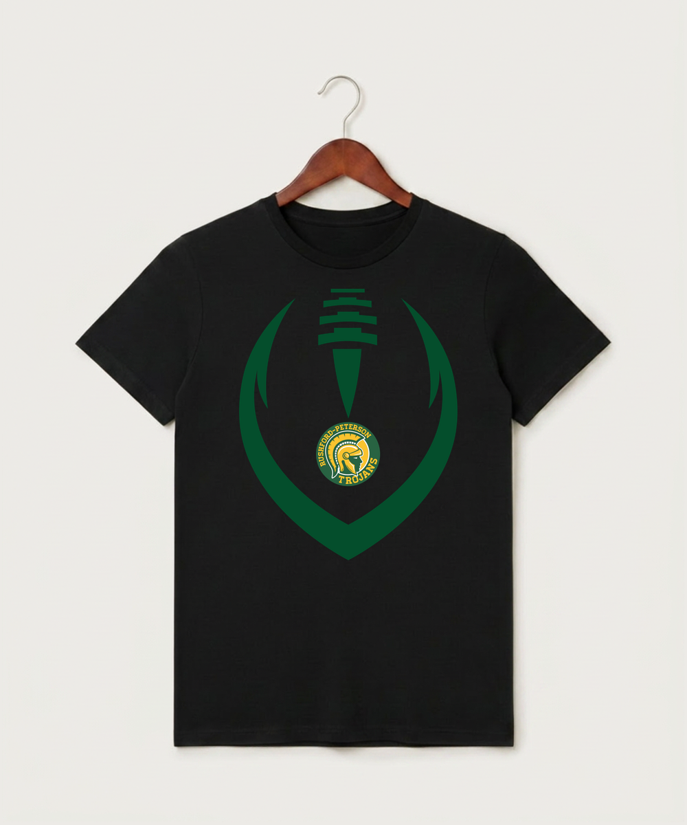 Rushford Peterson High School Football (Boys) - Black T-Shirt - Full Front