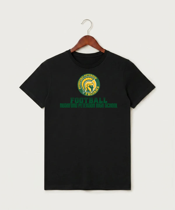 Rushford Peterson High School Football (Boys) - Black T-Shirt - Full Front