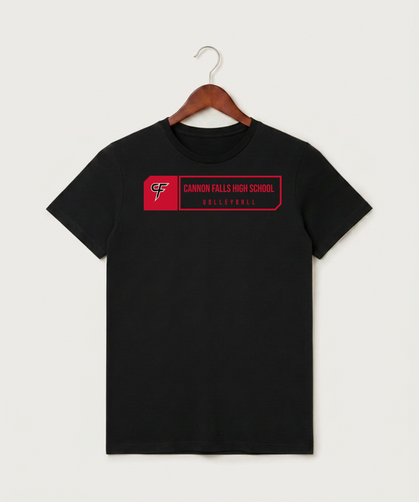 Cannon Falls High School Volleyball (Girls) - Black T-Shirt - Full Front