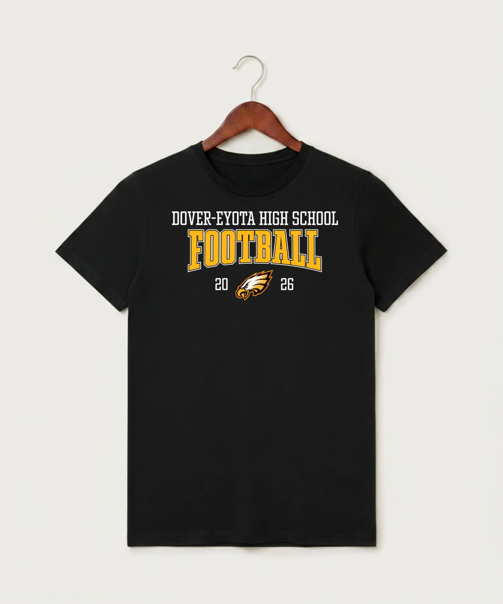 Dover-Eyota High School Football (Boys) - Black T-Shirt - Full Front