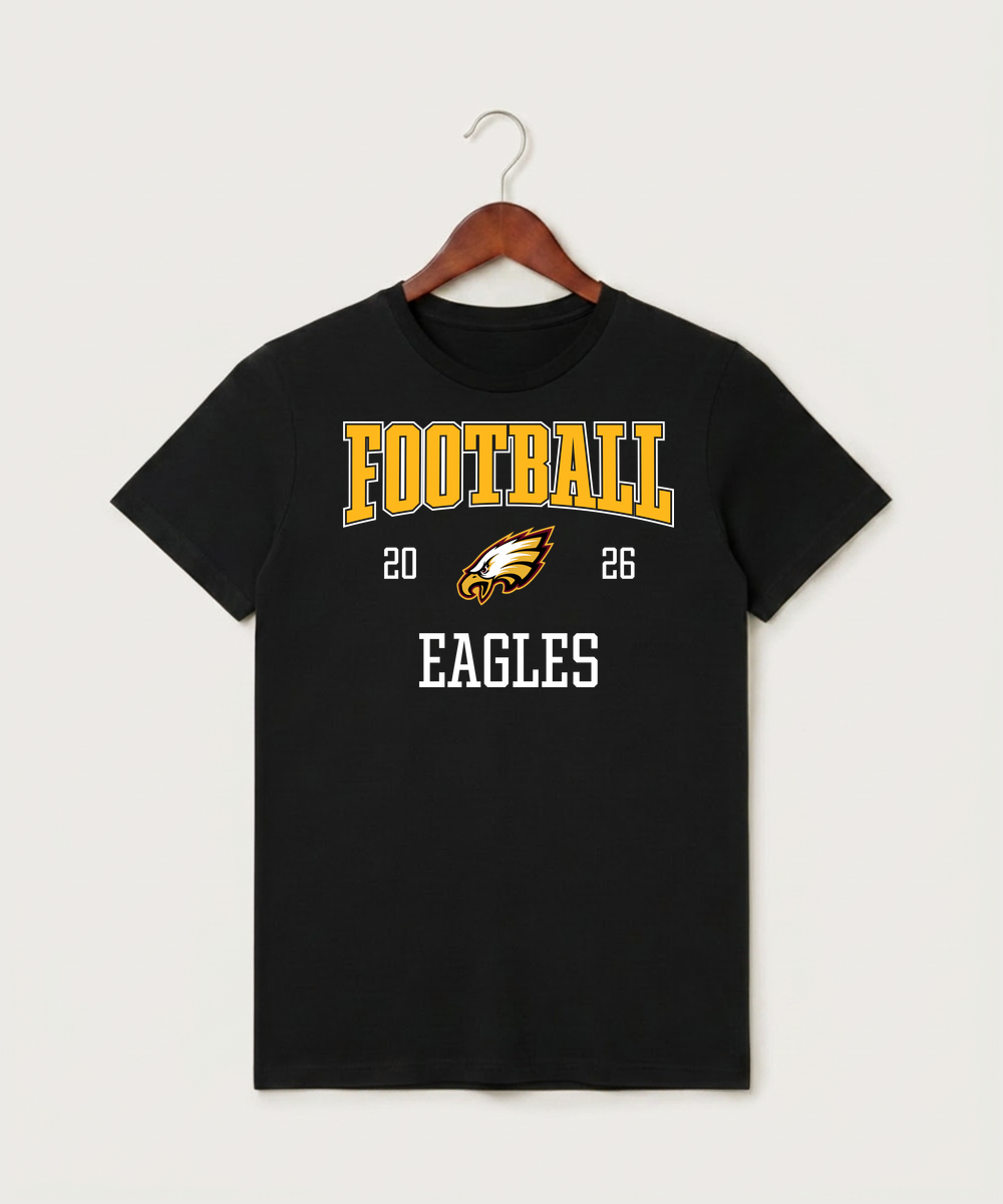Dover-Eyota High School Football (Boys) - Black T-Shirt - Full Front