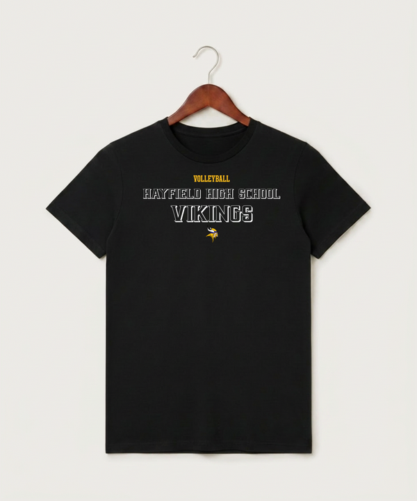 Hayfield High School Volleyball (Girls) - Black T-Shirt - Full Front