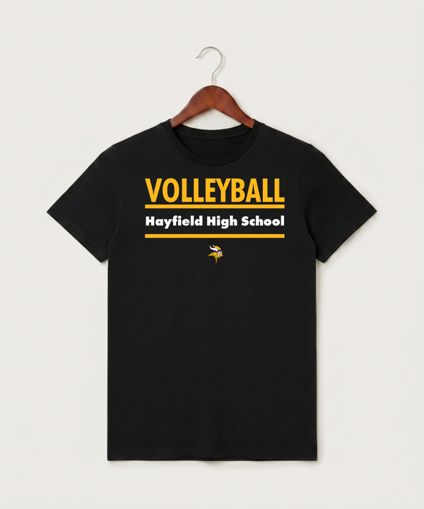 Hayfield High School Volleyball (Girls) - Black T-Shirt - Full Front