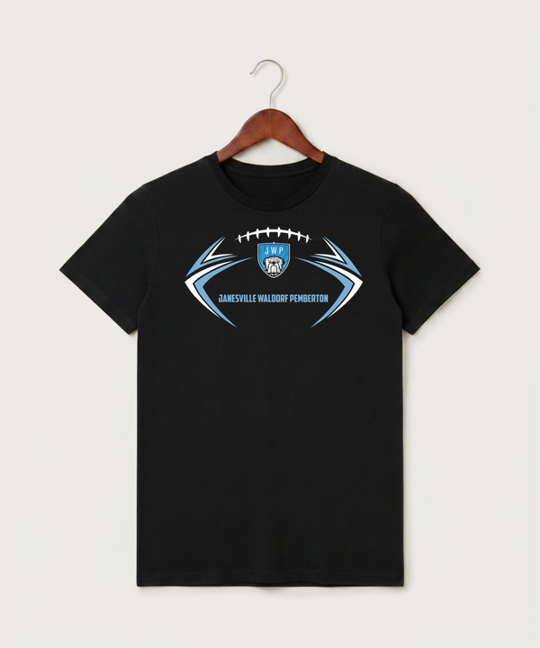 Janesville Waldorf Pemberton Football (Boys) - Black T-Shirt - Full Front