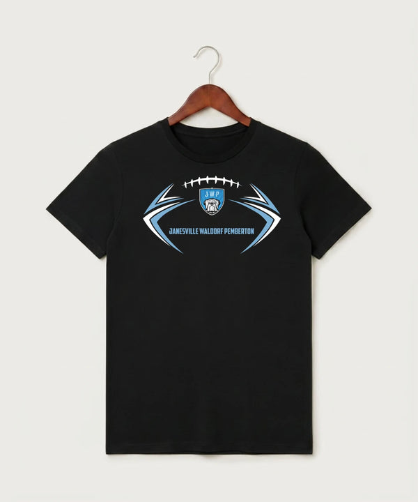 Janesville Waldorf Pemberton Football (Boys) - Black T-Shirt - Full Front