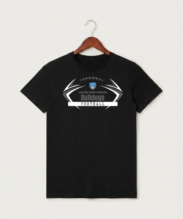 Janesville Waldorf Pemberton Football (Boys) - Black T-Shirt - Full Front