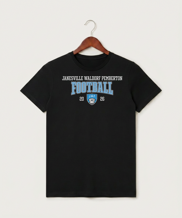Janesville Waldorf Pemberton Football (Boys) - Black T-Shirt - Full Front
