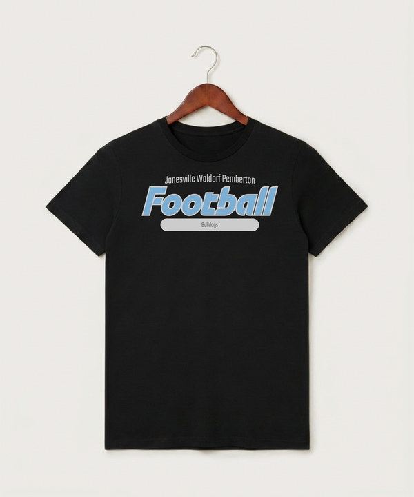 Janesville Waldorf Pemberton Football (Boys) - Black T-Shirt - Full Front