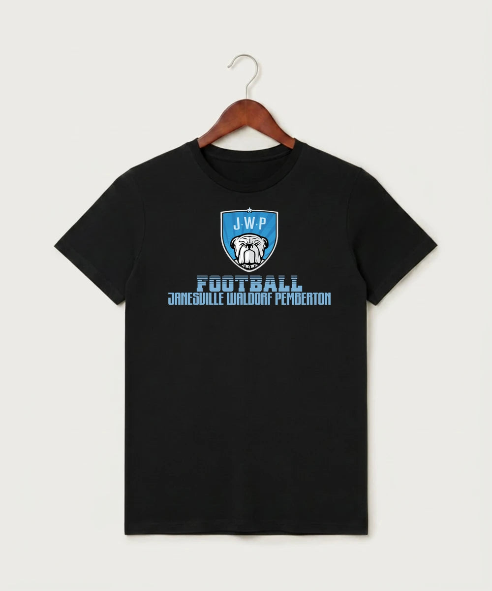 Janesville Waldorf Pemberton Football (Boys) - Black T-Shirt - Full Front