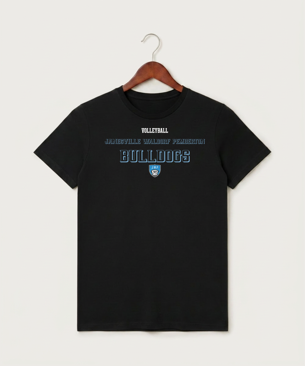 Janesville Waldorf Pemberton Volleyball (Girls) - Black T-Shirt - Full Front