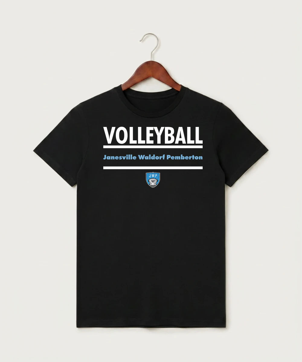 Janesville Waldorf Pemberton Volleyball (Girls) - Black T-Shirt - Full Front