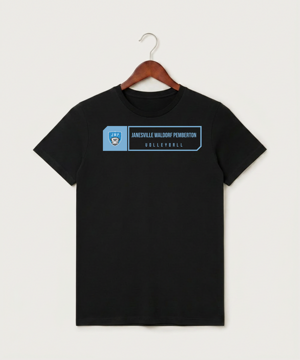 Janesville Waldorf Pemberton Volleyball (Girls) - Black T-Shirt - Full Front