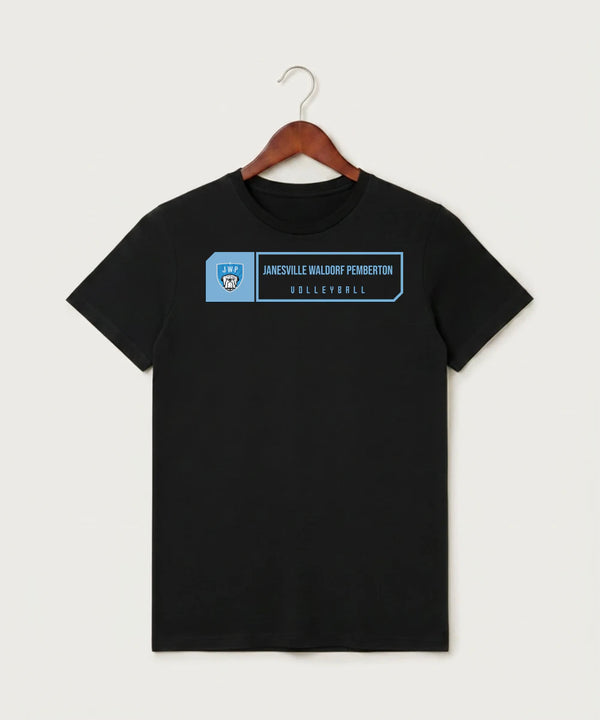 Janesville Waldorf Pemberton Volleyball (Girls) - Black T-Shirt - Full Front