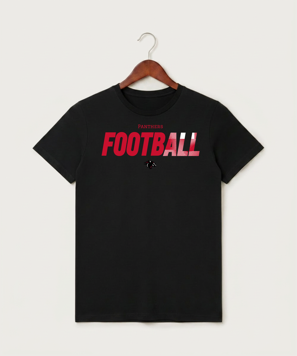 Nrheg Panthers High School Football (Boys) - Black T-Shirt - Full Front