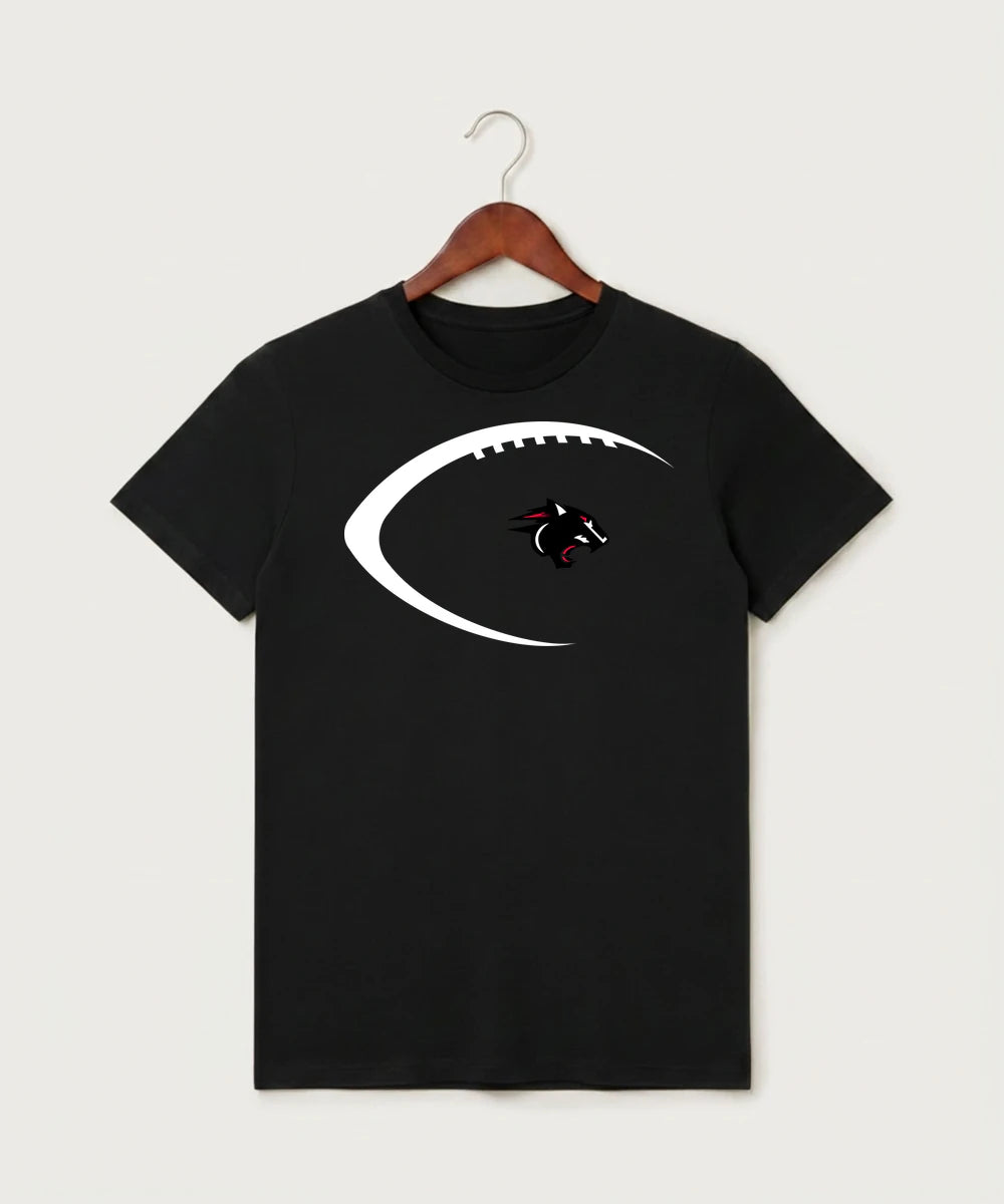Nrheg Panthers High School Football (Boys) - Black T-Shirt - Full Front