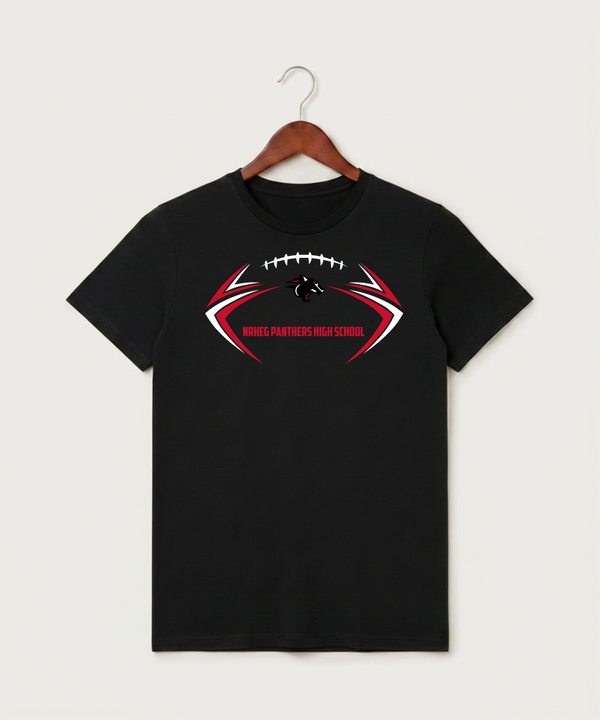 Nrheg Panthers High School Football (Boys) - Black T-Shirt - Full Front