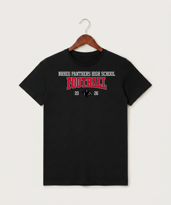 Nrheg Panthers High School Football (Boys) - Black T-Shirt - Full Front