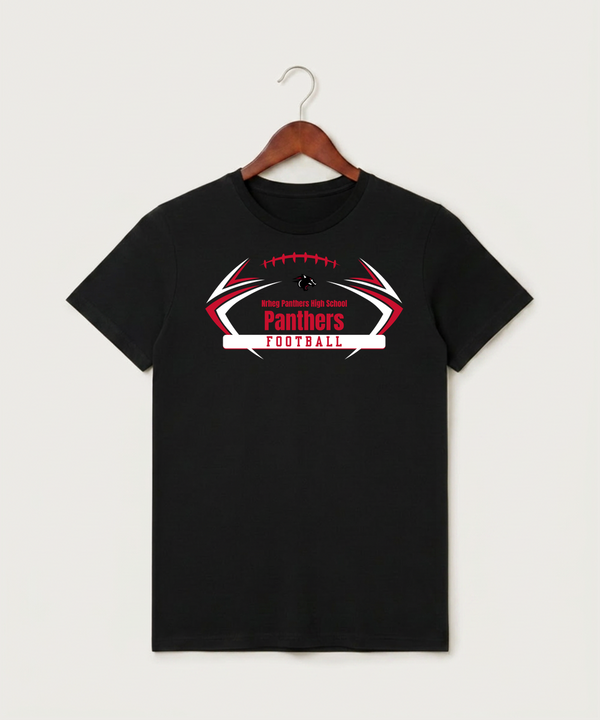 Nrheg Panthers High School Football (Boys) - Black T-Shirt - Full Front