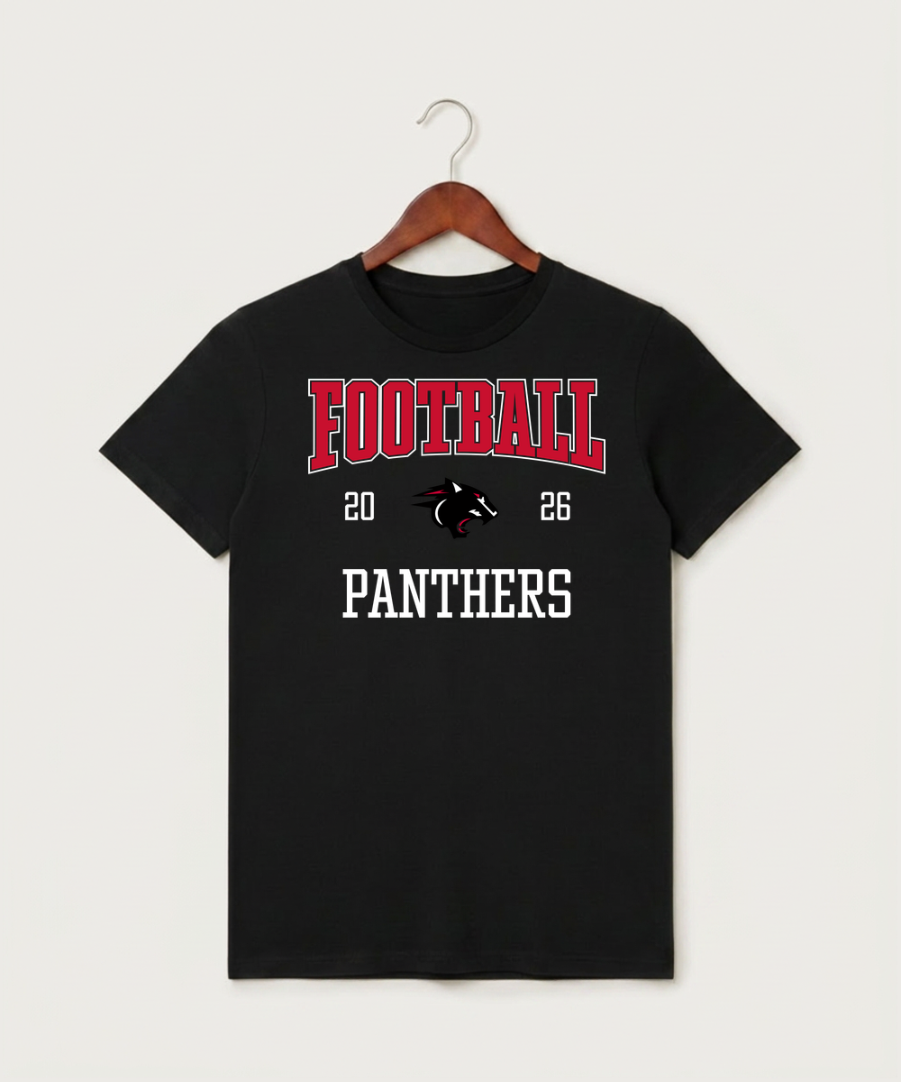 Nrheg Panthers High School Football (Boys) - Black T-Shirt - Full Front