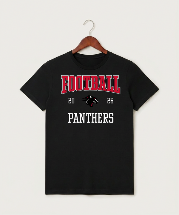 Nrheg Panthers High School Football (Boys) - Black T-Shirt - Full Front