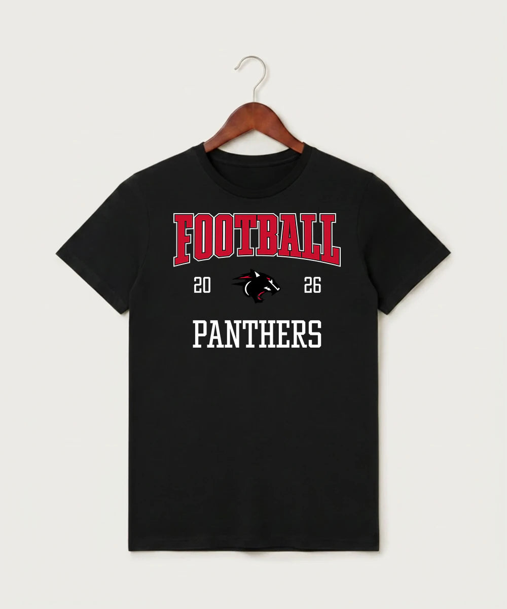Nrheg Panthers High School Football (Boys) - Black T-Shirt - Full Front