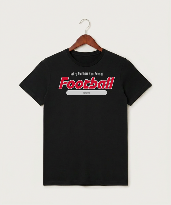 Nrheg Panthers High School Football (Boys) - Black T-Shirt - Full Front